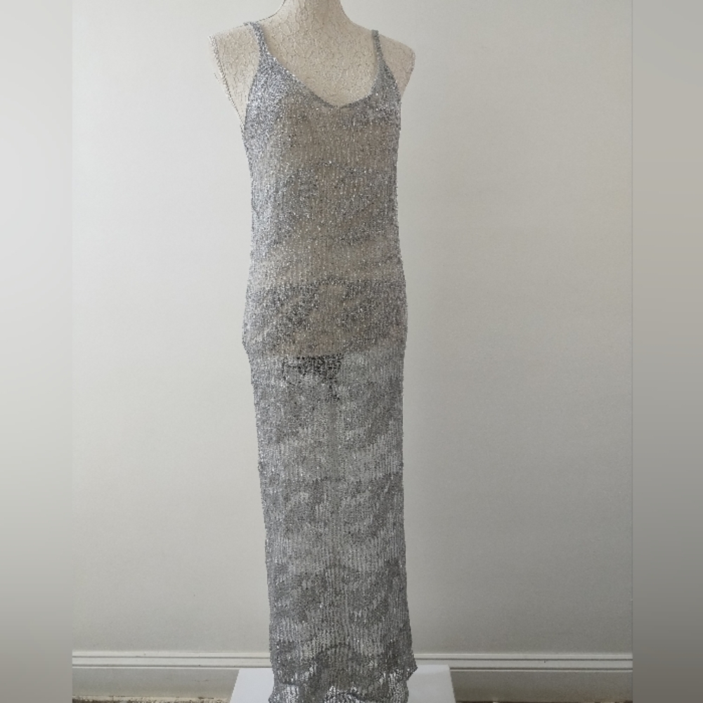 ZARA SEE THROUGH  LONG EVENING DRESS